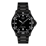 Tissot Seastar 1000 Quartz T120.410.33.051.00 - completamente nero con dettagli bianchi e datario